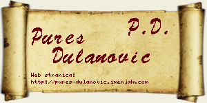 Pureš Dulanović vizit kartica